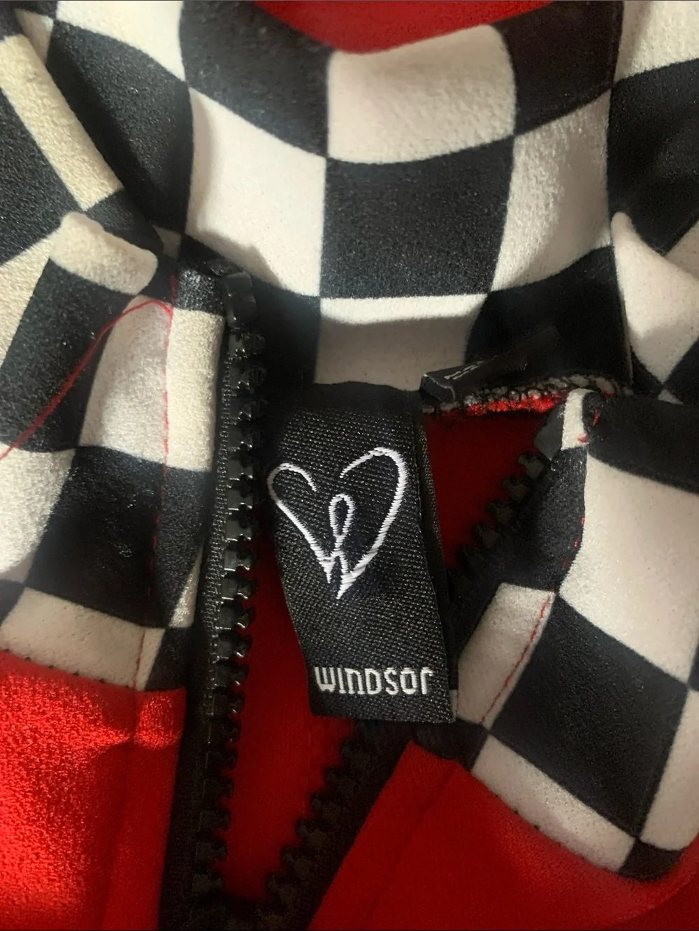 Red & Black Checkered Racing Romper